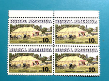 US Stamp 1974 Block of Four 10-Cent Chautauqua Tent Rural America MNH