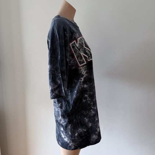 Vintage Top Heavy KISS T-Shirt Size L Men Blue Tie Dye Cotton Single Stitch 1992 - Foto 6 di 24