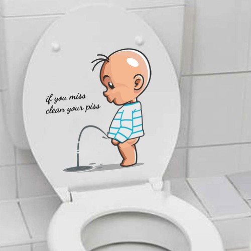 Toiletten-lustige Aufkleber, Badezimmer-Wandaufkleber, Tür-Kunst, Sitz, Zuhause - Bild 5 von 7