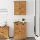 Bathroom cabinet set Solid pine honey brown 67.5x34x80 cm rustic 2pcs incl shelf