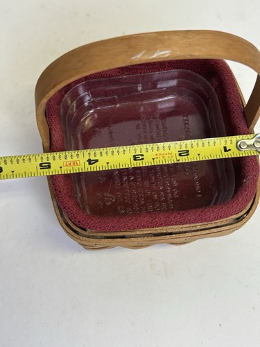 Longaberger Set Of 2 Small Wood Baskets Leather Wood Handles - Picture 16 of 16