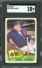 1965 Topps #187 Casey Stengel MG Manager Mets HOF SGC 10 GM Gem Mint Pop 1