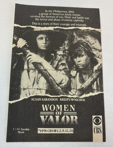 1988 CBS tv movie ad ~ WOMEN OF VALOR Susan Sarandon, Kristy McNichol