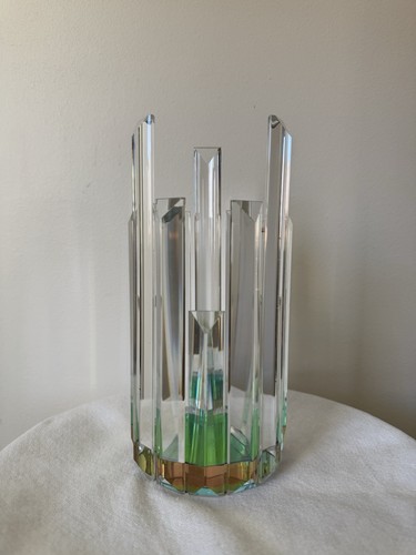 Feuriger Kristall Prismenspitzen Kerzenhalter. Wunderschöne reflektierende 9 Zoll groß - Bild 1 von 5