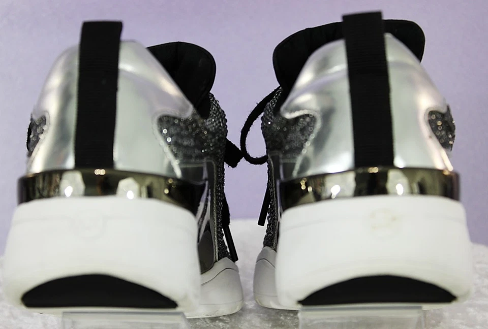 Zapatillas Michael Kors Allie Trainer Malla Cristal Plateadas Metálicas | Talla Mujer’s Foto 3 de 4