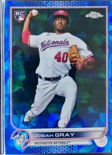 Josiah Gray RC #43 Washington Nationals Topps Chrome Sapphire 2022 Rookie