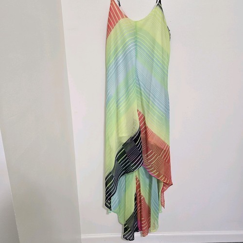 BILLABONG Sleeveless Striped Lined Dress Colorful Flowing Beach L Multicolor - Picture 17 of 22