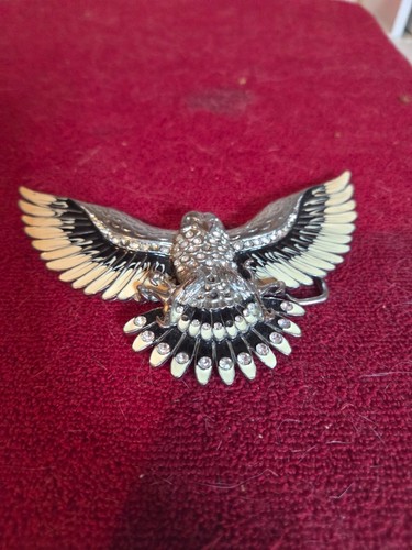 Estrás vintage grandes American Eagle negro amarillo y pequeñas piedras transparentes - Imagen 7 de 7