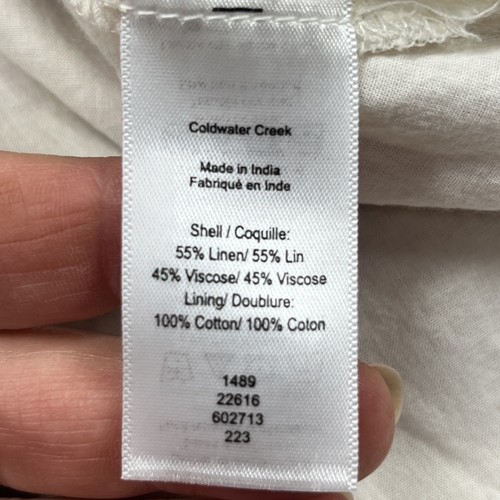 Coldwater Creek Maxi Dress Womens Size 6P Orange Linen Blend Beachy Mature - Picture 4 of 12