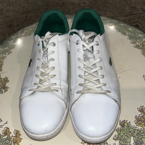 LACOSTE BLANCO Para hombres Talla 11 Carnaby Cancha Tenis Zapatos Tenis 2001 Y2K De Colección - Imagen 2 de 10