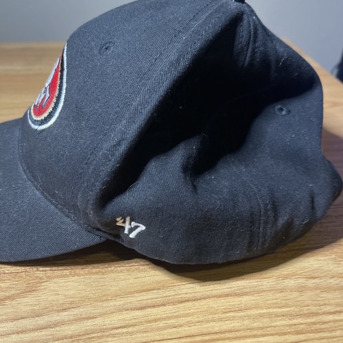 47 BRAND SAN FRANCISCO 49ERS MVP BLACK HAT Kids Sizes - Picture 2 of 7