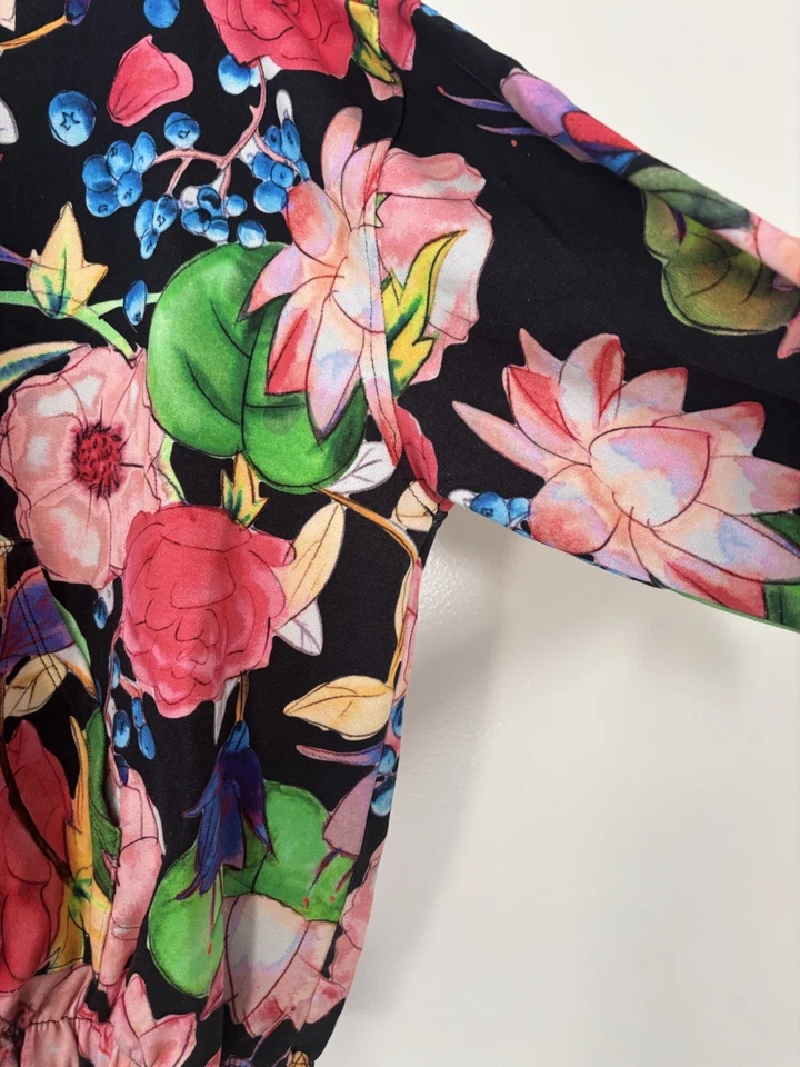 Sudadera con capucha floral Desigual XL 100 % algodón puño/dobladillo elástico Foto 3 de 4