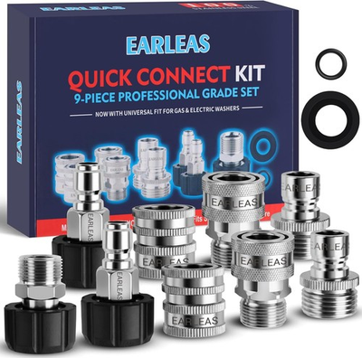 #ad 9PCS Pressure Washer Quick Connect Kit Stainless Steel Adapters for Gas Electric $59.21