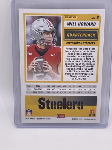 2025 Score Rookie Will Howard Extraterrestrial Alien Case Hit Steelers Buckeyes - Bild 2 von 2