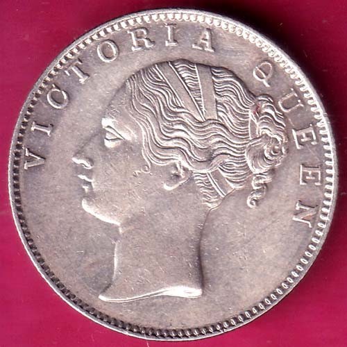 EAST INDIA COMPANY 1840 CONTINIOUS LEGEND VICTORIA QUEEN 1 RUPEE SILVER COIN #C1 - Picture 1 of 2