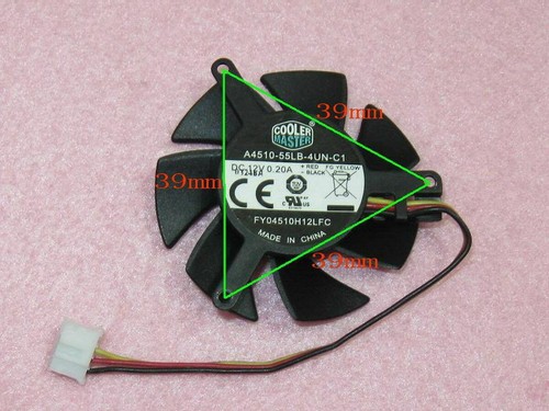 Ventilateur Refroidisseur pour Carte Graphique ATI NVIDIA FY04510H12LFC 45mm 4 Broches 3 Fil - Photo 2/2