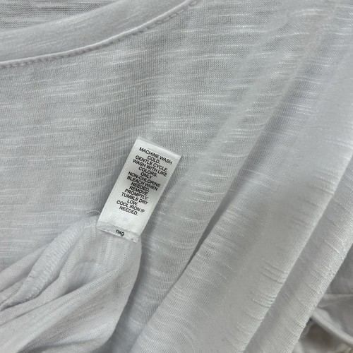 Cato Women's Top Size Large White Short Lace Up Sleeves Pullover - Picture 11 of 11