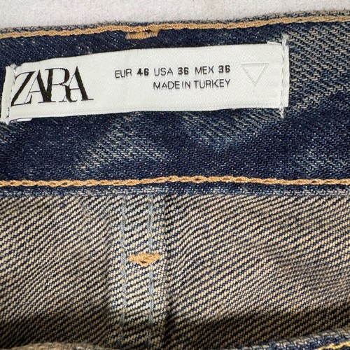 Pantalones de mezclilla Zara para hombre 36 desgastados lavado medio calce relajado Y2K grunge - Imagen 4 de 10