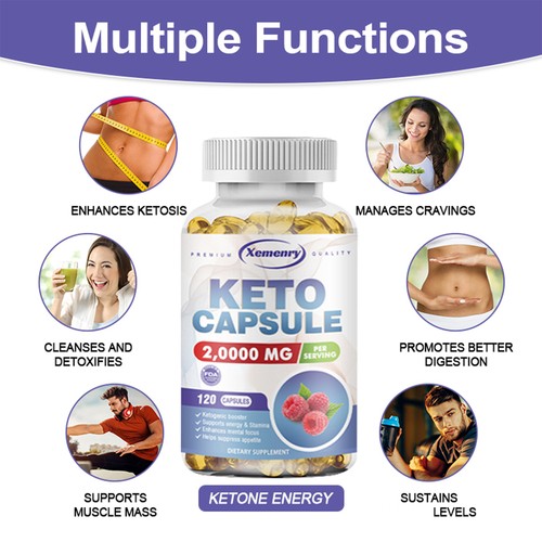 Keto Capsules 20000mg - Pure Ketone Fat Burner Rapid Weight Loss Detox Ketosis - Picture 3 of 9