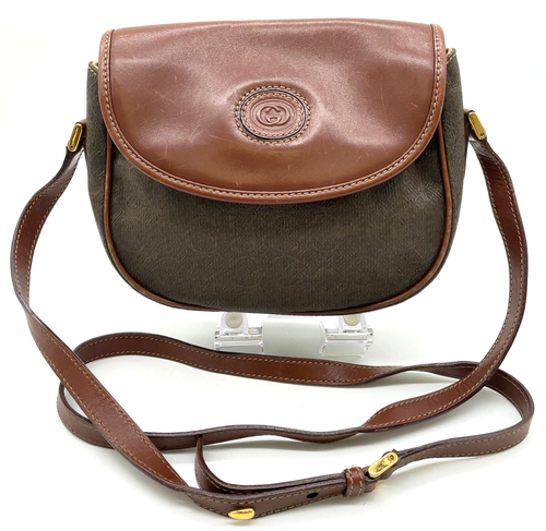 echt Gucci GG braun Canvas Leder 007 261 0074 Schultertasche NS090493
