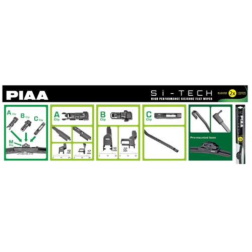 PIAA Silicone Si-Tech Flat (Aero Style) Windscreen Wiper Blade - 19 Inch (475mm) - Picture 9 of 9