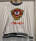 Stall & Dean Baseball MLB Sweatshirt Mens L White Black Striped Hanshin Tigers