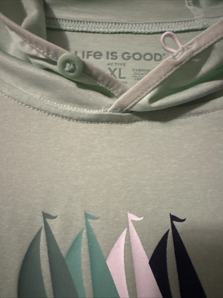 Pullover de manga larga Life Is Good para mujer ropa deportiva talla XL verde claro Foto 2 de 4