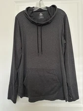 RBX Performance Pullover Hoodie Women's 1X Gray Activewear Kangaroo Pocket EUC