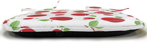 Fruits Chair Seating Cushion, Warm Colored Cartoon Style Red Apples Taste Foo... - Picture 4 of 6
