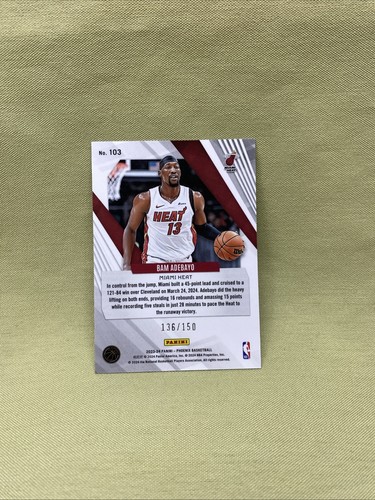 Bam Adebayo 2023-24 Panini Phoenix Purple #103 Miami Heat /150 π₯ - Picture 2 of 2