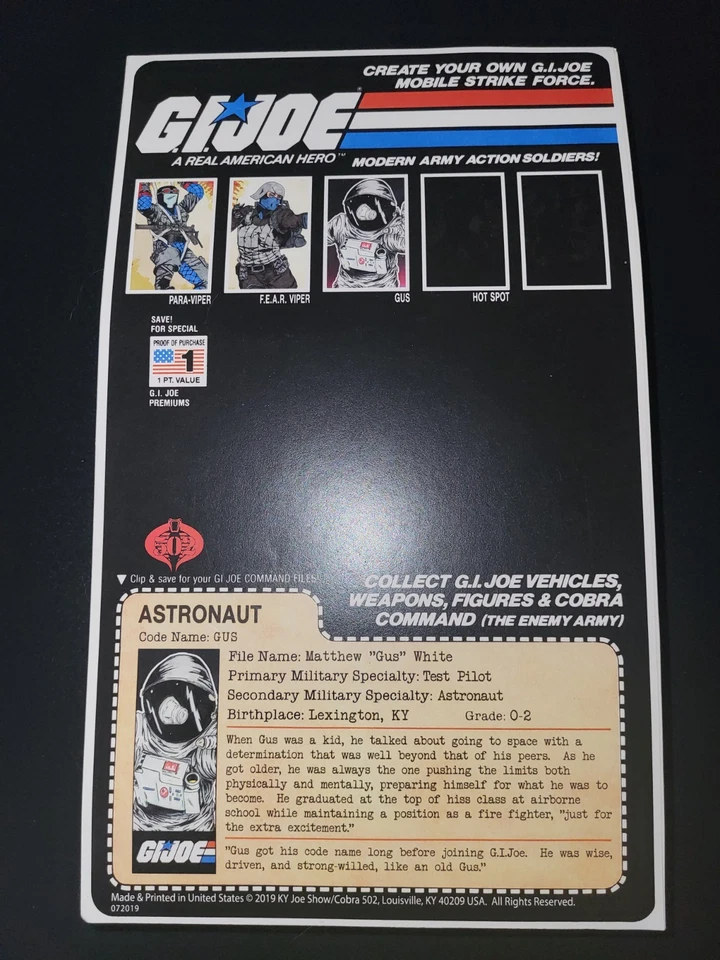 G.I. JOE Kentuckiana 2018 JoeFest Con - STAR BRIGADE - GUS — 第 2/2 张图片