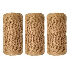 Natural 3 ply Jute Jute Twine Rolls 1/12" 0.2cm 1/12 inch x 1000 ft Brown