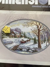 NOS 1995 Vtg Dimensions Counted Cross Stitch Kit #3785 Winter Wonderland Valente