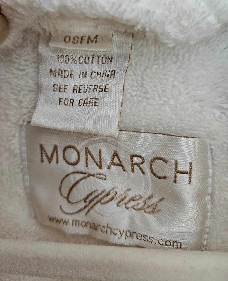 Monarca Ciprés Adulto Blanco Bata Pesada Algodón Unisex Talla OSFM Foto 2 de 4