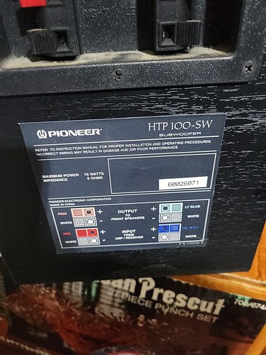 Pioneer Passive Subwoofer HTP 100-SW, 70 Watts 8 OHMS, Black - Picture 7 of 7