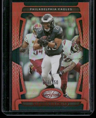 Saquon Barkley 2025 Panini Certified Mirror Orange #80 SN Philadelphia Eagles