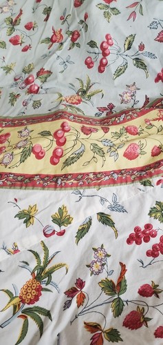 WILLIAMS SONOMA Cotton Tablecloth 70” Round Provence Flower Berries Medallion - Picture 11 of 13