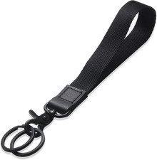 Hand Wrist Lanyard Key Chain Holder, Black Wristlet Strap for Key for Women  Me