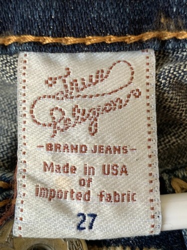 VTG True Religion WIDE Flare Jeans Joey Big T Size 27, Made In USA - Picture 7 of 11