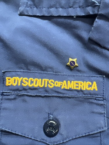 Boys Scouts Of América Youth  Blue Short Sleeve Button Up Shirt Size M - Picture 4 of 8