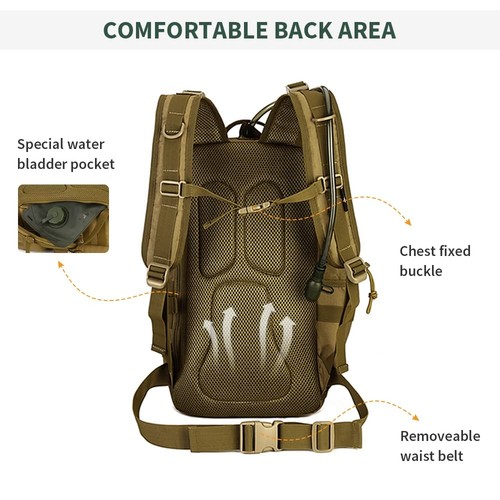 30L Mens Tactical Backpack Military Molle Rucksack Travel Camping Hiking Bag - Picture 4 of 7