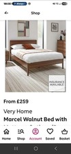 Marcel Walnut King Size Bed Frame (Brand New-unopened)