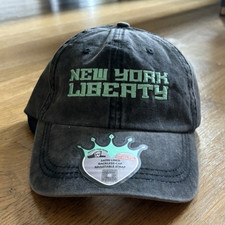 *OFFICIAL* CURL CAP NY Liberty WNBA Gray Satin Lined Backless Adjustable Cap
