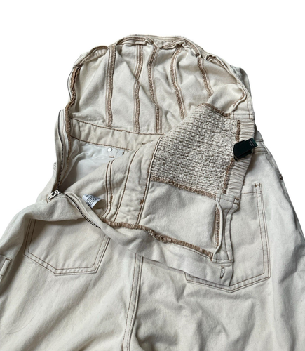 Wild Fable Denim Jumpsuit Bandeau Trägerlos Schulterfrei Beige Damen Small - Bild 10 von 13