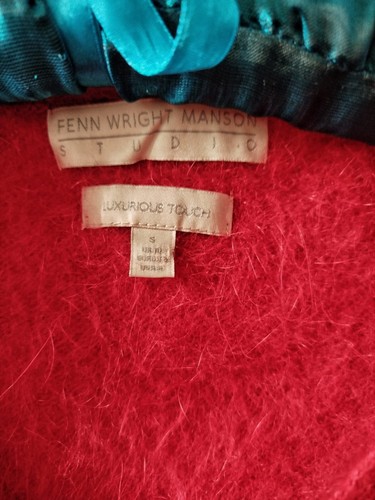 Fenn Wright Manson Studio Red Angora-Mix Cropped Shrug Cardigan – Size S - Picture 2 of 7