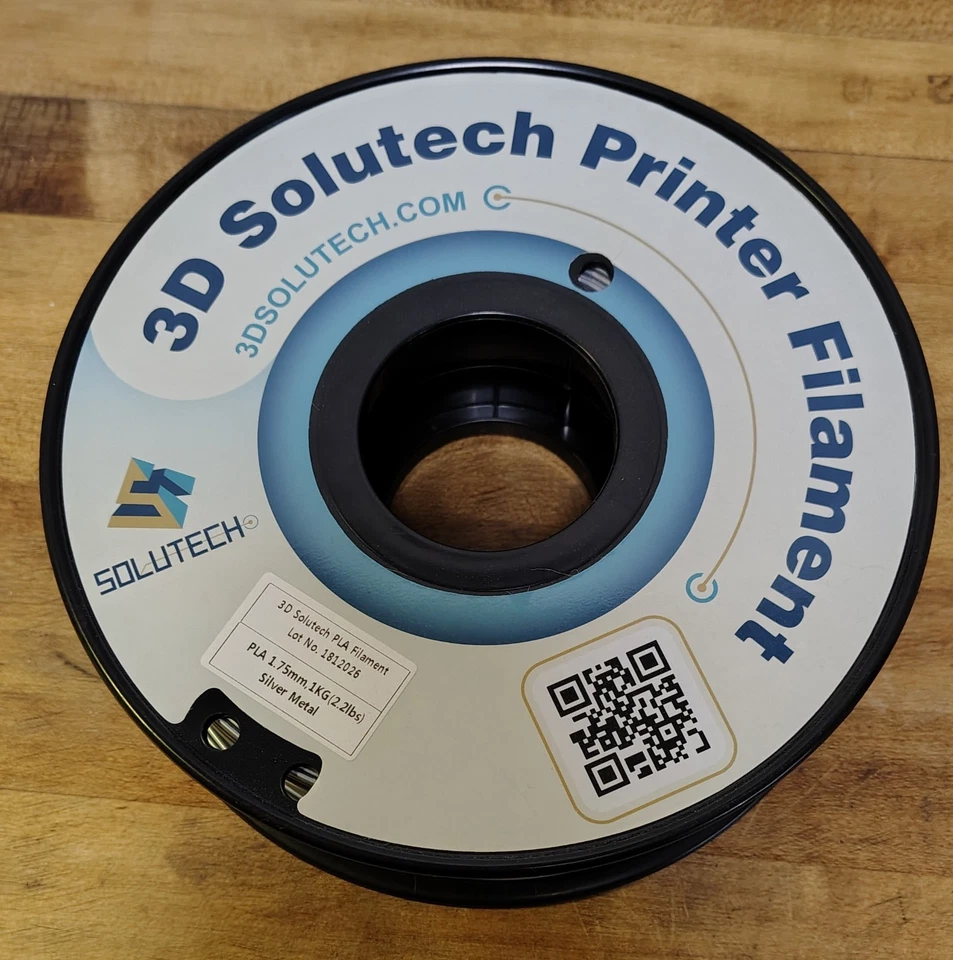Filamento de impresora 3D 3D Solutech PLA 1,75 mm de metal plateado usado  Foto 3 de 4