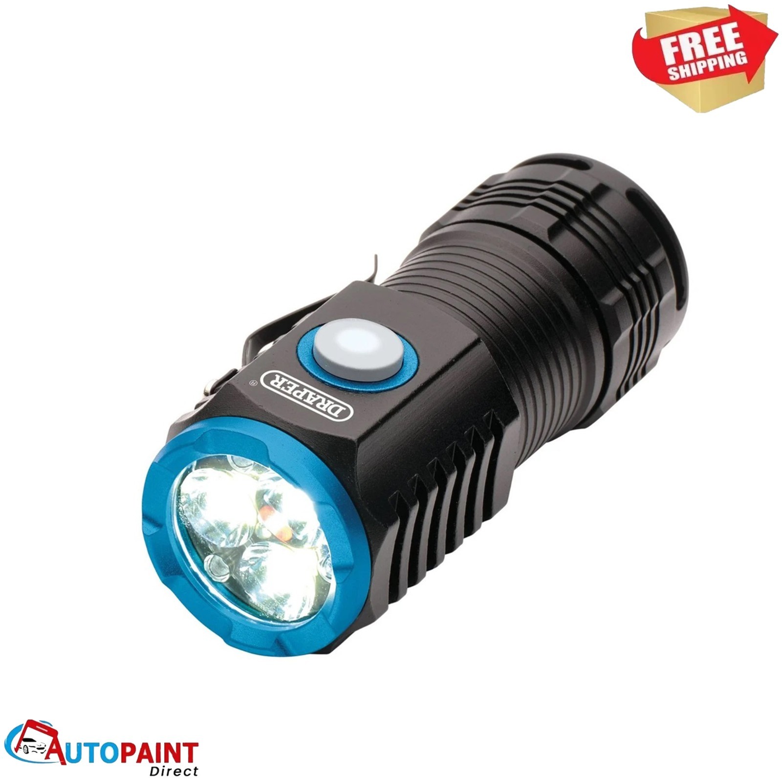 Draper 24258 LED Rechargeable Pocket Torch 3 x 8W 1800 Lumens USB-C Cable Suppli - Image 2