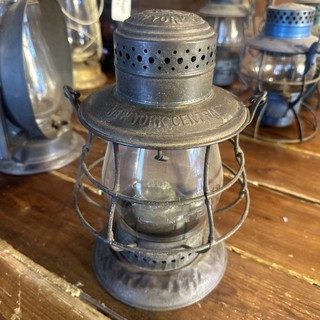 Vintage Dietz No. 6 Black Lantern New York Central Embossed Globe