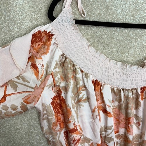 FREE PEOPLE Bodysuit Size Large Floral Ruffle Feminine - Picture 3 of 10
