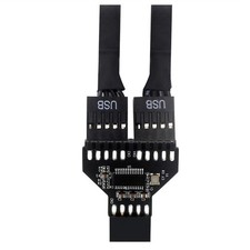Mainboard USB2.0 9 Pin Header Female 1 To 2 Male Extension Adapter HUB Connector